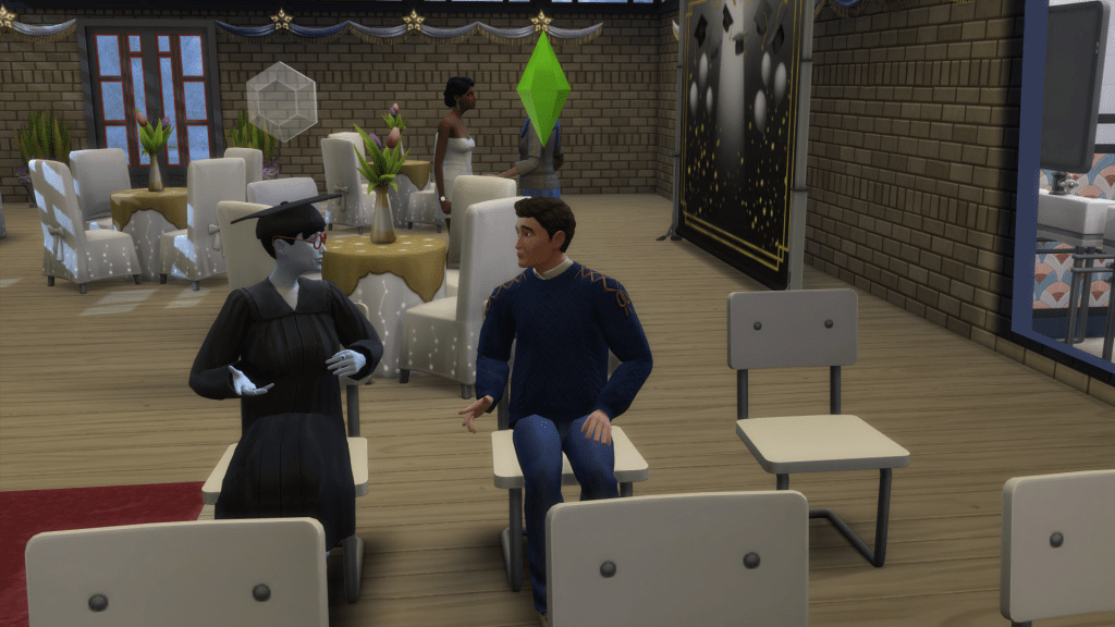 Nina graduates high school with cousin Robert in attendance.